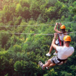 couple on zip line